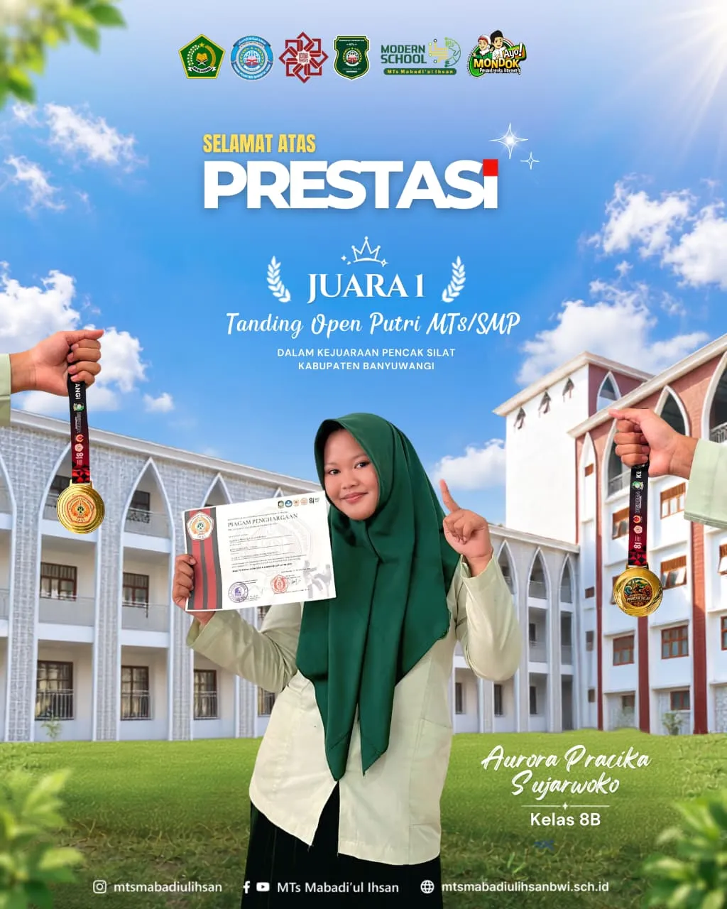 Juara 1 Pencak Silat Tanding Putri kelas Open