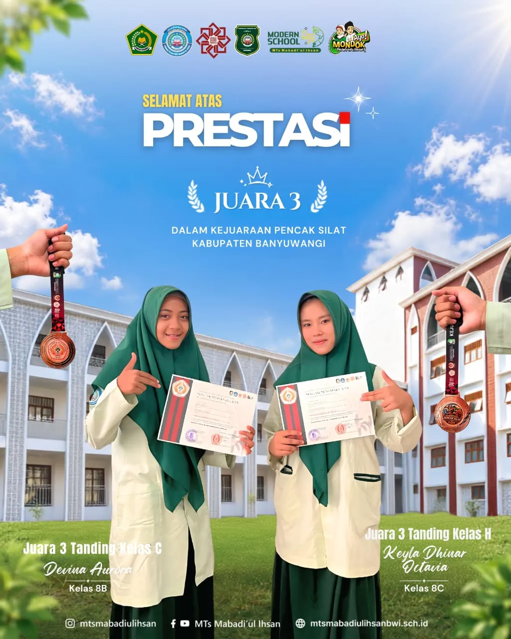 Juara 3 Pencak Silat Tanding Putri kelas C dan H